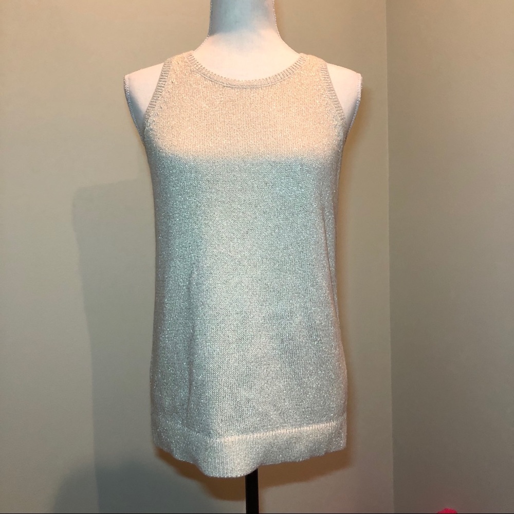Loft Shimmering Gold Sleeveless Dress Sweater